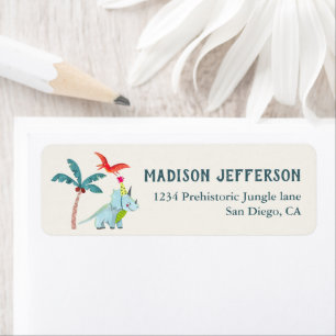 Etiket Dinosaur Cute Dino baby shower