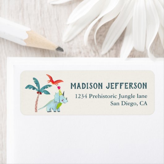 Etiket Dinosaur Cute Dino baby shower (Insitu)