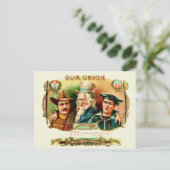 Etiket  doos van de Unie Briefkaart (Staand voorkant)