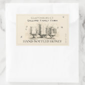 Etiket eierhoning (drie bijenkasten) (Tas)