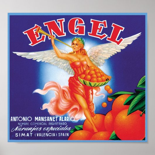 Etiket Engel Fruit Poster (Voorkant)