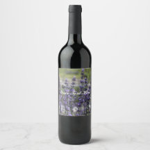 Etiket flesje met lavendel Wijn