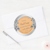 Etiket flessenverpakking Oranje zilver (Envelop)