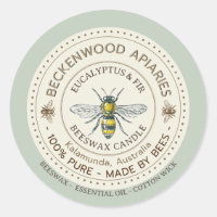 Etiket gele imker Apiary Sage Border