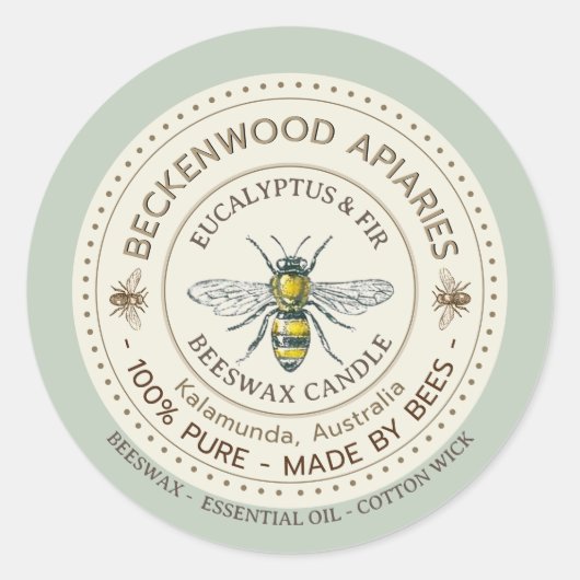 Etiket gele imker Apiary Sage Border (Voorkant)