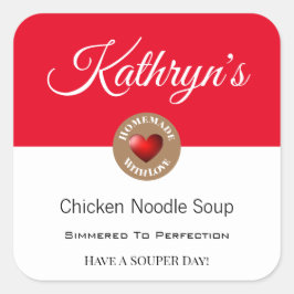 Etiket gepersonaliseerd Homemade soep