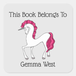 Etiket gepersonaliseerd Unicorn Book