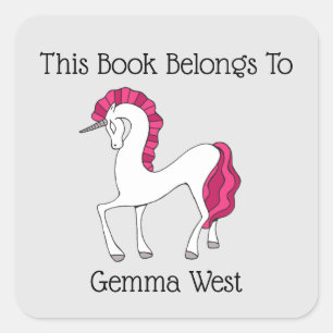 Etiket gepersonaliseerd Unicorn Book