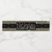 Etiket gouden zwarte sterren afstuderen flesje (Enkel label)