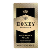 Etiket goudkoninginnenhoningpot (Voorkant)