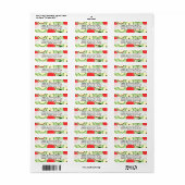 Etiket groen en rood half Apple-afdrukadres (Full Sheet)