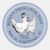 Etiket  Hen en Rooster Blue Egg (Voorkant)