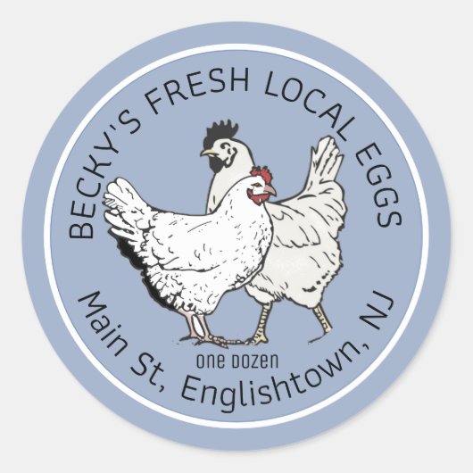 Etiket  Hen en Rooster Blue Egg (Voorkant)