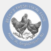 Etiket  Hen en Rooster Blue Egg (Voorkant)