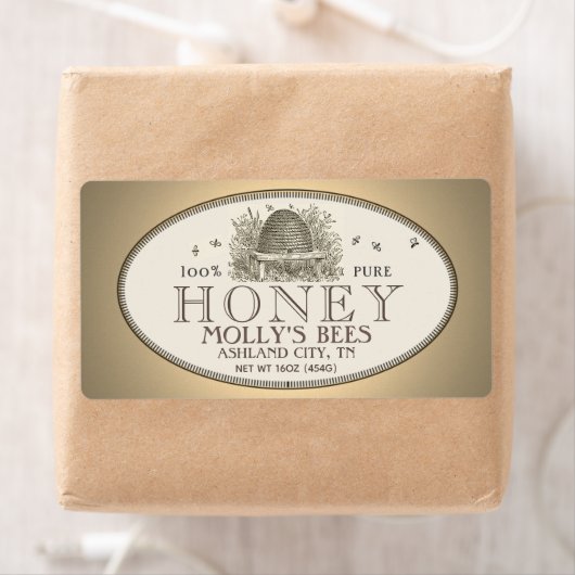 Etiket honing schuine streep (horizontaal) (Insitu)