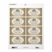 Etiket honing schuine streep (horizontaal) (Full Sheet)