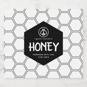 Etiket honing zwart-wit product