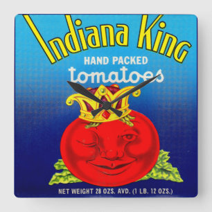 Etiket Indiana King tomaten Vierkante Klok