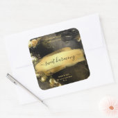 Etiket kaartenlabel zwarte gouden doos (Envelop)