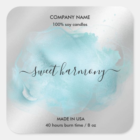 Etiket kaartje blauwgroen jasetiket (Voorkant)