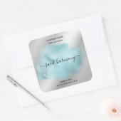 Etiket kaartje blauwgroen jasetiket (Envelop)