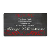 Etiket kerstadres Merry (Voorkant)