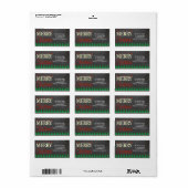 Etiket kerstadres Merry (Full Sheet)