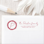 Etiket kerstbessen met monogram (Insitu)