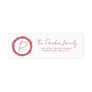 Etiket kerstbessen met monogram