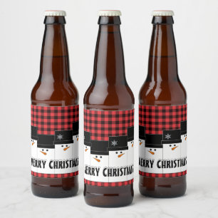 Etiket kerstmis Snowman Eigen bier