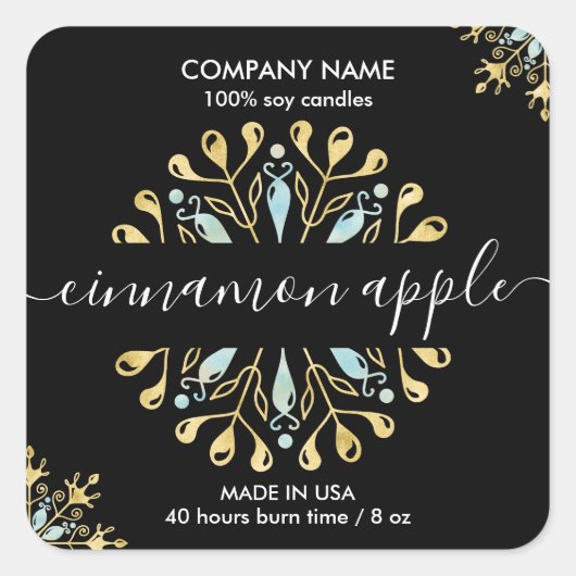 Etiket kerstsnowflake Kandle (Voorkant)