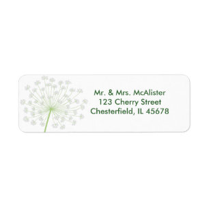 Etiket koningin Anne's Lace Flower Address