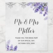 Etiket lavendel voor fles wijn of mousserende wijn (Enkel label)