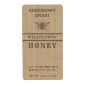 Etiket  linnen honingbijen (Voorkant)