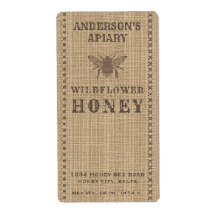Etiket  linnen honingbijen
