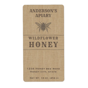 Etiket  linnen honingbijen