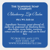 Etiket  lippenbalkbuis - blauw (Voorkant)