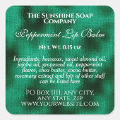 Etiket  lippenbalkbuis - groene folie (Voorkant)