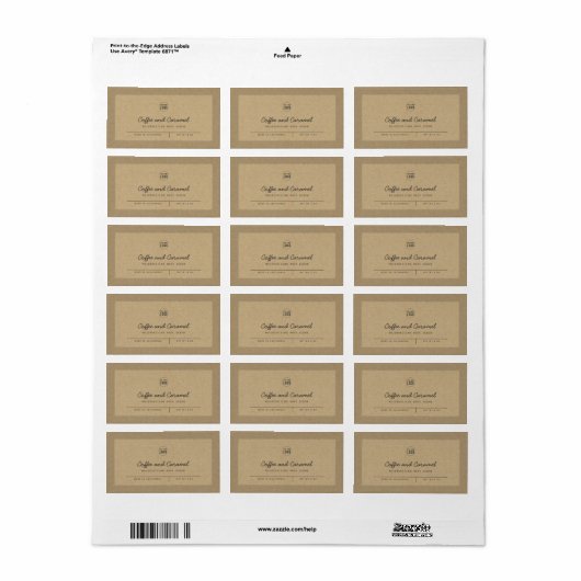 Etiket Logo grijs script lijnen Kraft (Full Sheet)