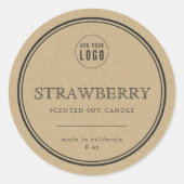 Etiket Logo Klassieke grijze rand Kraft (Voorkant)