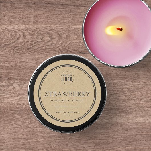 Etiket Logo Klassieke grijze rand Kraft