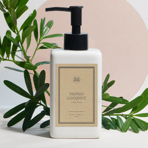 Etiket Logo Klassieke grijze rand Kraft