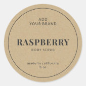 Etiket merk grijze rand Rustic Kraft toevoegen (Voorkant)