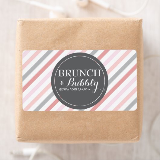 Etiket met bridal of Baby shower Stripes mini cham (Insitu)