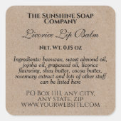 Etiket met kraftbuisje op papier (Voorkant)