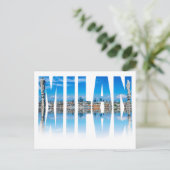 Etiket Milaan, samengesteld uit de skyline van Mil Briefkaart (Staand voorkant)