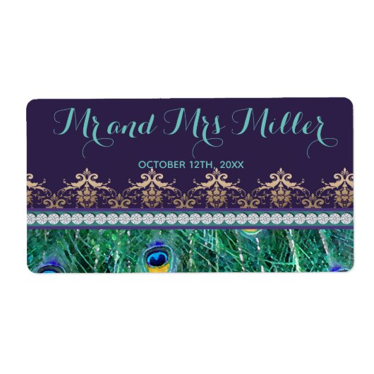 Etiket mini champagne-wijnflesje op bruiloft (Voorkant)