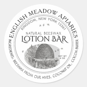 Etiket natuurlijke bijenwas Eigen draagstaaf Wit