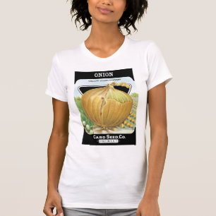 Etiket nionzaadverpakking t-shirt