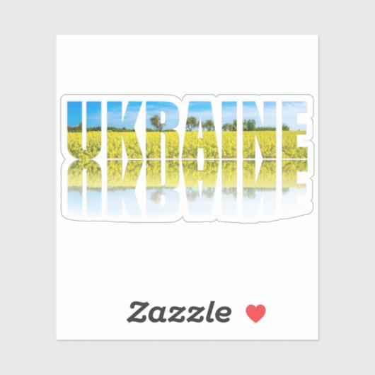 Etiket Oekraïne met blauwe lucht en geel veld veld Sticker (Vel)